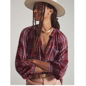 NEW Pilcro Plaid Blouse Button top